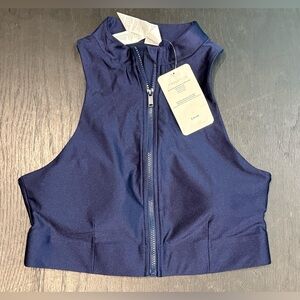 New Fabletics Leilani Zip-Front Built-in Bra Tank XL 12-14